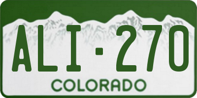CO license plate ALI270