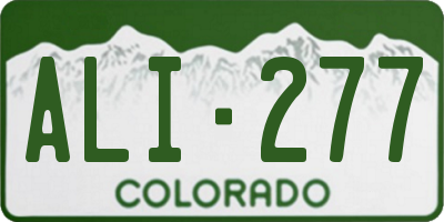 CO license plate ALI277