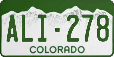 CO license plate ALI278