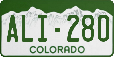 CO license plate ALI280