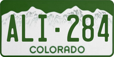 CO license plate ALI284