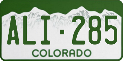 CO license plate ALI285