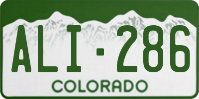 CO license plate ALI286