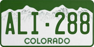 CO license plate ALI288