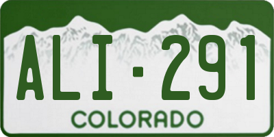 CO license plate ALI291