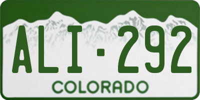 CO license plate ALI292