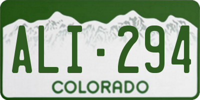 CO license plate ALI294