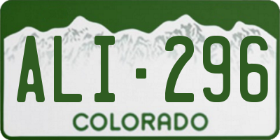 CO license plate ALI296
