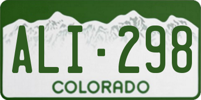 CO license plate ALI298