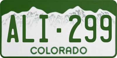 CO license plate ALI299