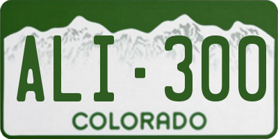 CO license plate ALI300