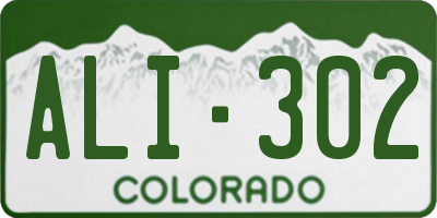 CO license plate ALI302