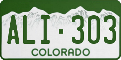 CO license plate ALI303