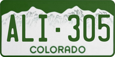 CO license plate ALI305
