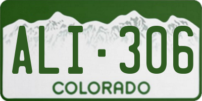 CO license plate ALI306