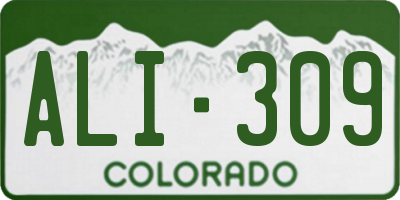CO license plate ALI309
