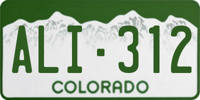 CO license plate ALI312
