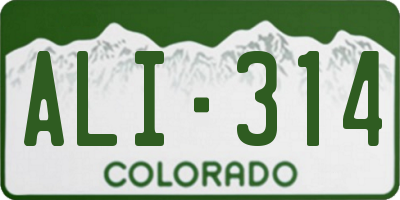 CO license plate ALI314