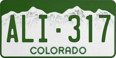 CO license plate ALI317