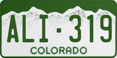 CO license plate ALI319