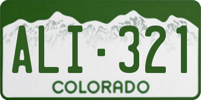 CO license plate ALI321