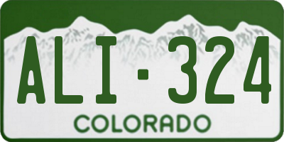 CO license plate ALI324