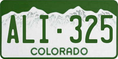 CO license plate ALI325