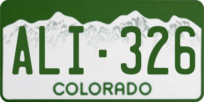 CO license plate ALI326