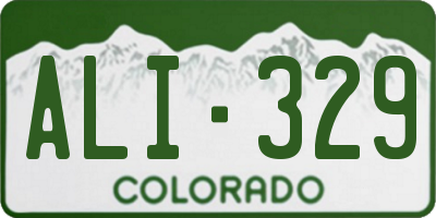 CO license plate ALI329