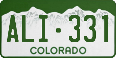 CO license plate ALI331