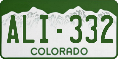 CO license plate ALI332