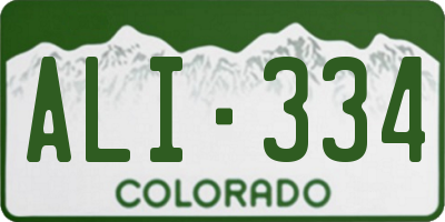 CO license plate ALI334