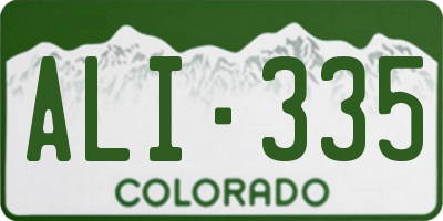 CO license plate ALI335