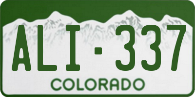 CO license plate ALI337