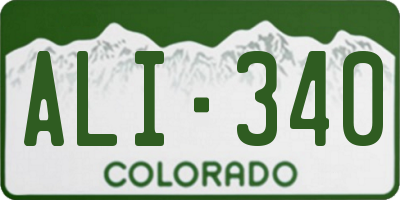 CO license plate ALI340