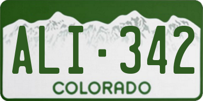 CO license plate ALI342