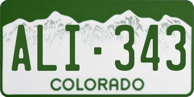 CO license plate ALI343