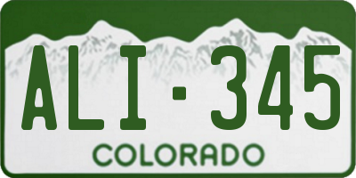CO license plate ALI345