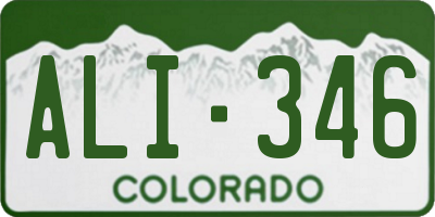 CO license plate ALI346