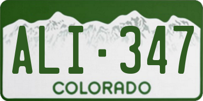 CO license plate ALI347