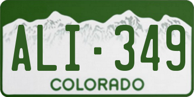 CO license plate ALI349