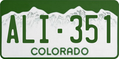 CO license plate ALI351