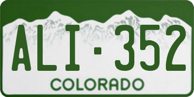 CO license plate ALI352