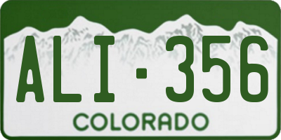 CO license plate ALI356