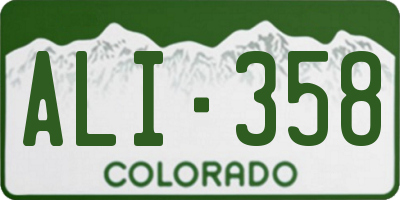 CO license plate ALI358