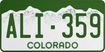 CO license plate ALI359