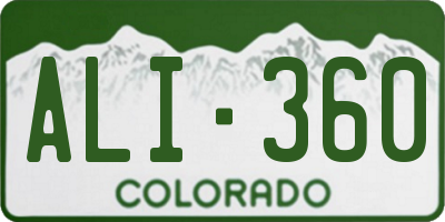 CO license plate ALI360