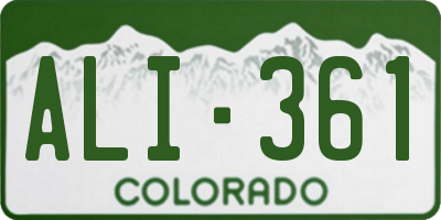 CO license plate ALI361