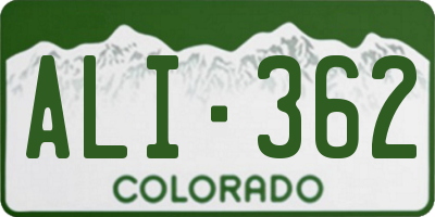 CO license plate ALI362