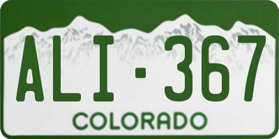 CO license plate ALI367